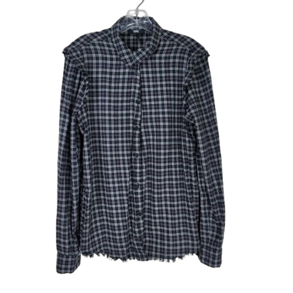 PAIGE Alia Plaid Button Down Shirt Womens Size Large